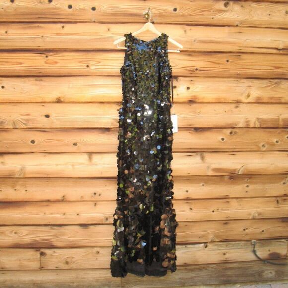 Mac Duggal 5959 Sleeveless Disc Sequin Gown Dress - Picture 6 of 13